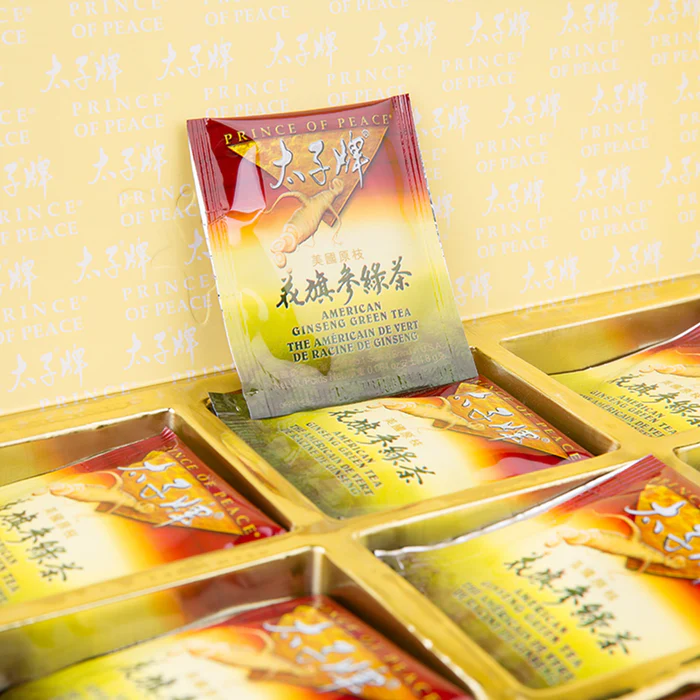 Prince of Peace Ginseng Tea Green, 60 sachets, 30satches<br>太子牌原枝花旗參綠茶60/30茶包
