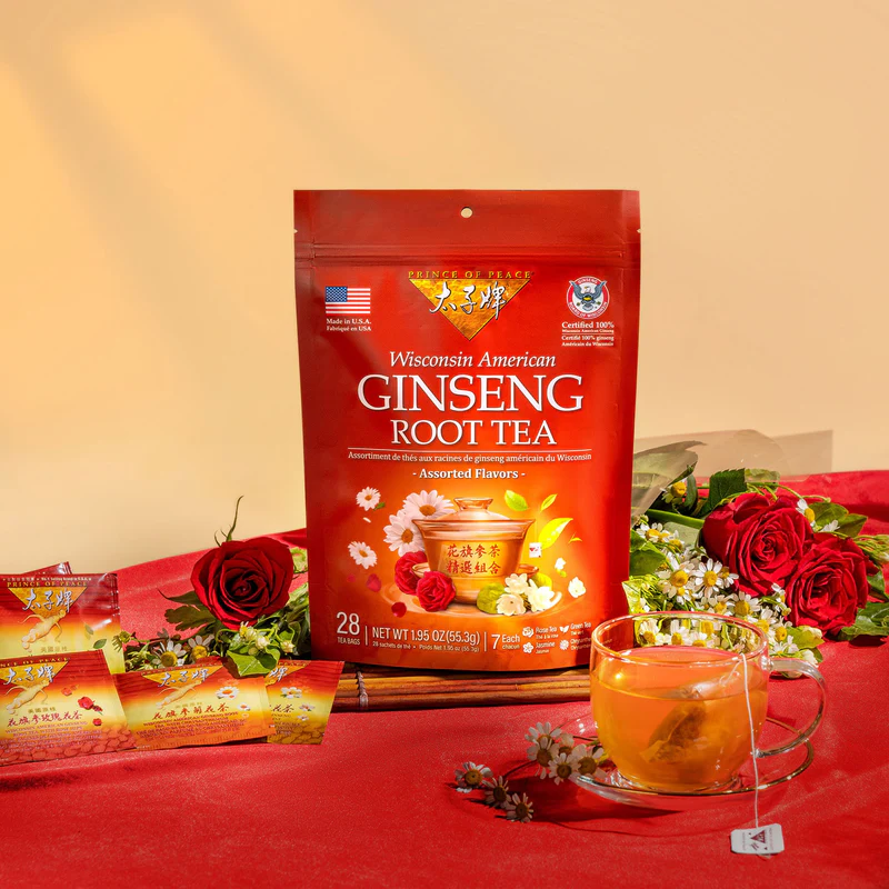 Prince of Peace Ginseng Tea Assorted Flavors, 28 tea bags (12-Pack)<br>太子牌花旗參茶包精選組合 28小包, 12盒装 - Image 3