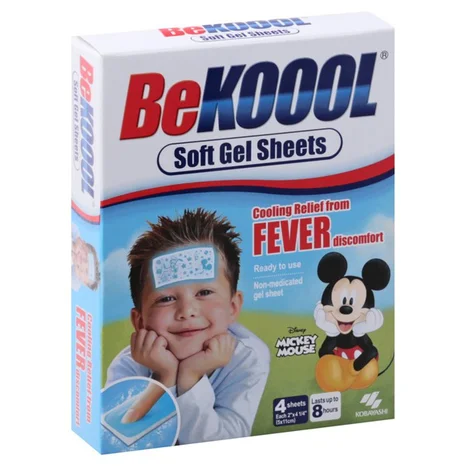 BeKoool Soft Gel Sheets, 4pcs (6-Pack)<br>小兒退熱貼- 4片/盒, 6盒装