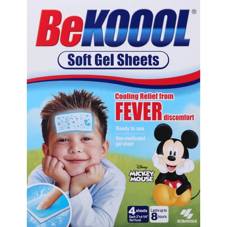 BeKoool Soft Gel Sheets, 4pcs (6-Pack)<br>小兒退熱貼- 4片/盒, 6盒装 - Image 3