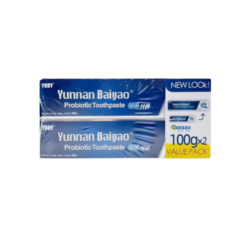 Yunnan Baiyao Toothpaste Mint/Whitening/Probio 100g×2(12-Pack)<br>雲南白藥薄荷/美白/益生菌牙膏,100克雙盒裝, 12盒装 - Image 3